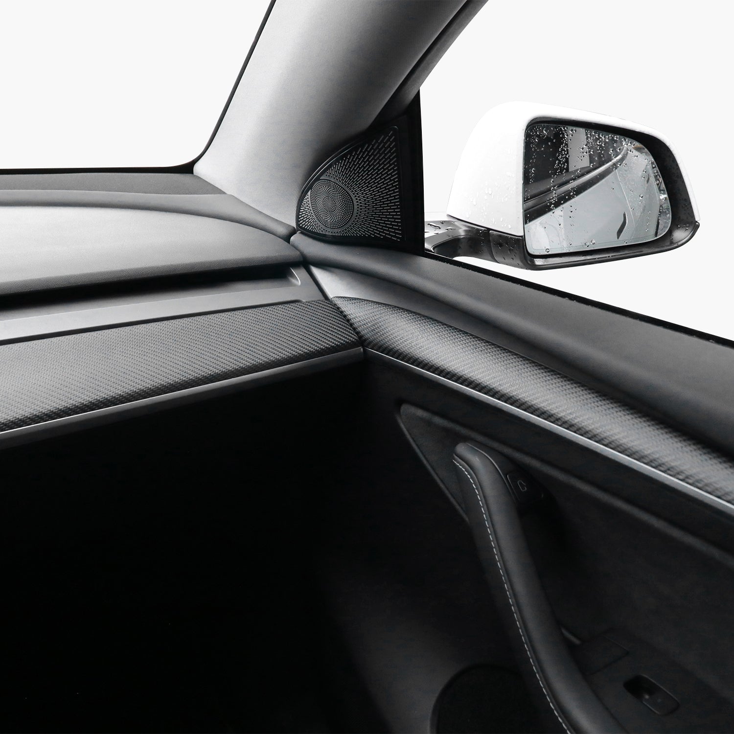 Matte genuine carbon fiber dashboard and door trim panel