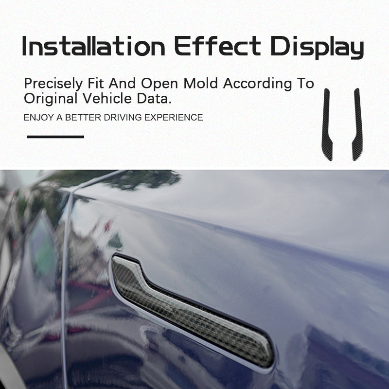 Installation effect display about carbon fiber door handle