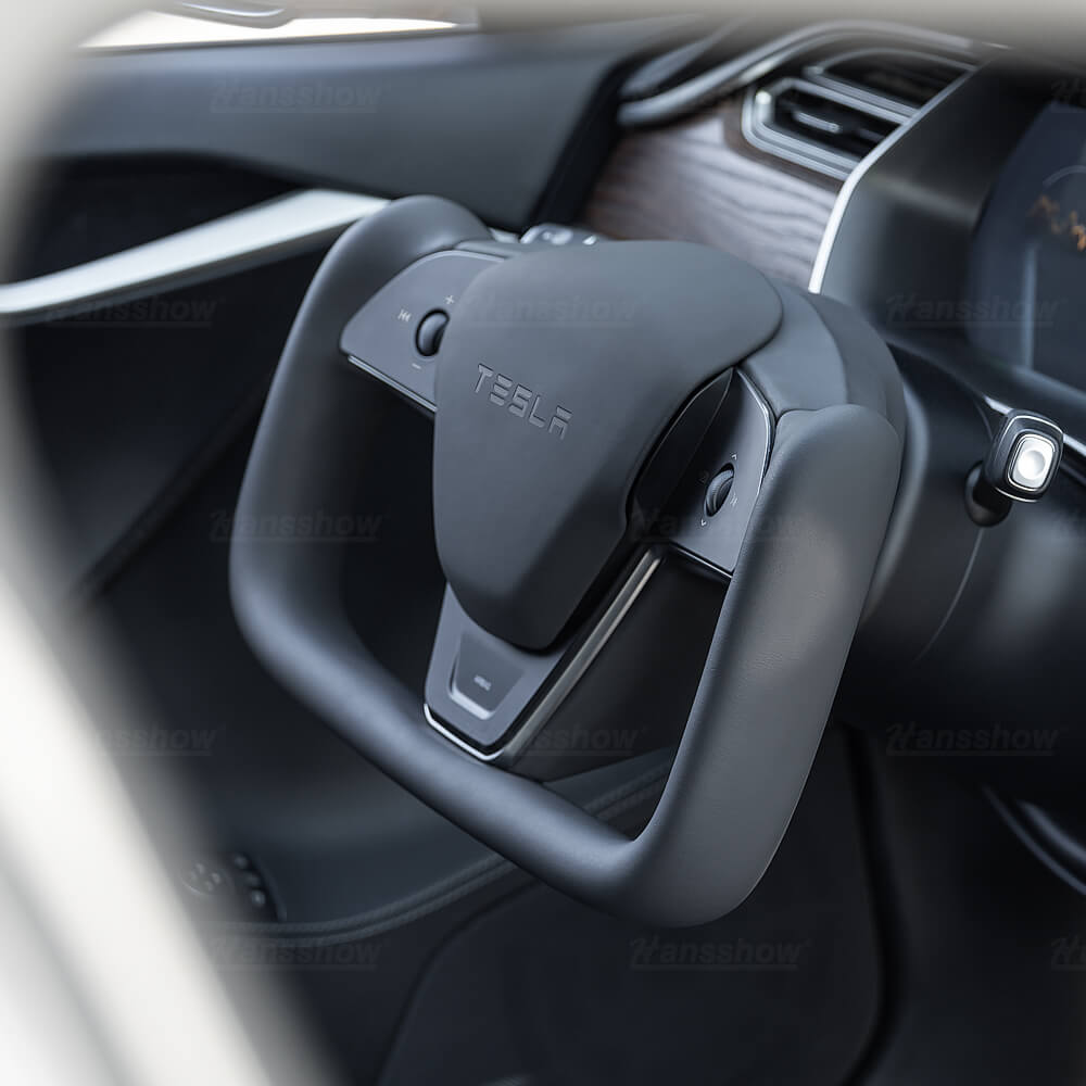 Hansshow Custom Yoke Steering Wheel for Tesla Model S/X - Ergonomic Upgrade