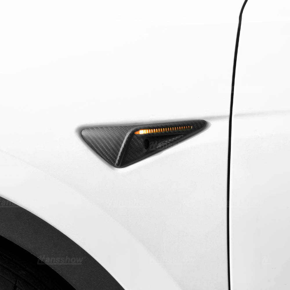 Hansshow Model 3 Highland Leaf kamera Carbon Fiber Fuld dækning Sticker sæt til Tesla.