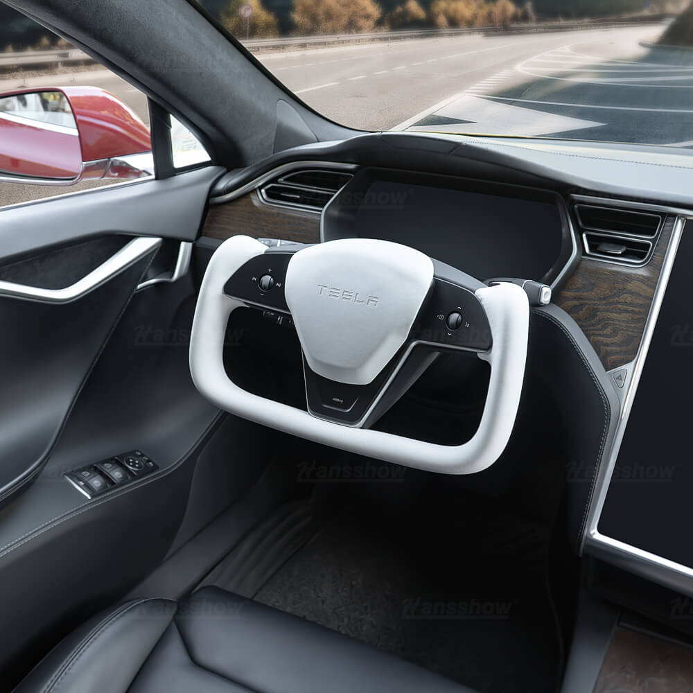 Hansshow Custom Yoke Steering Wheel for Tesla Model S/X - Ergonomic Upgrade