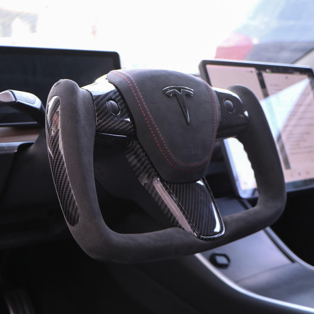 Hansshow Universal Yoke Ergonomic Steering Wheel Upgrade For Tesla Model 3/Y