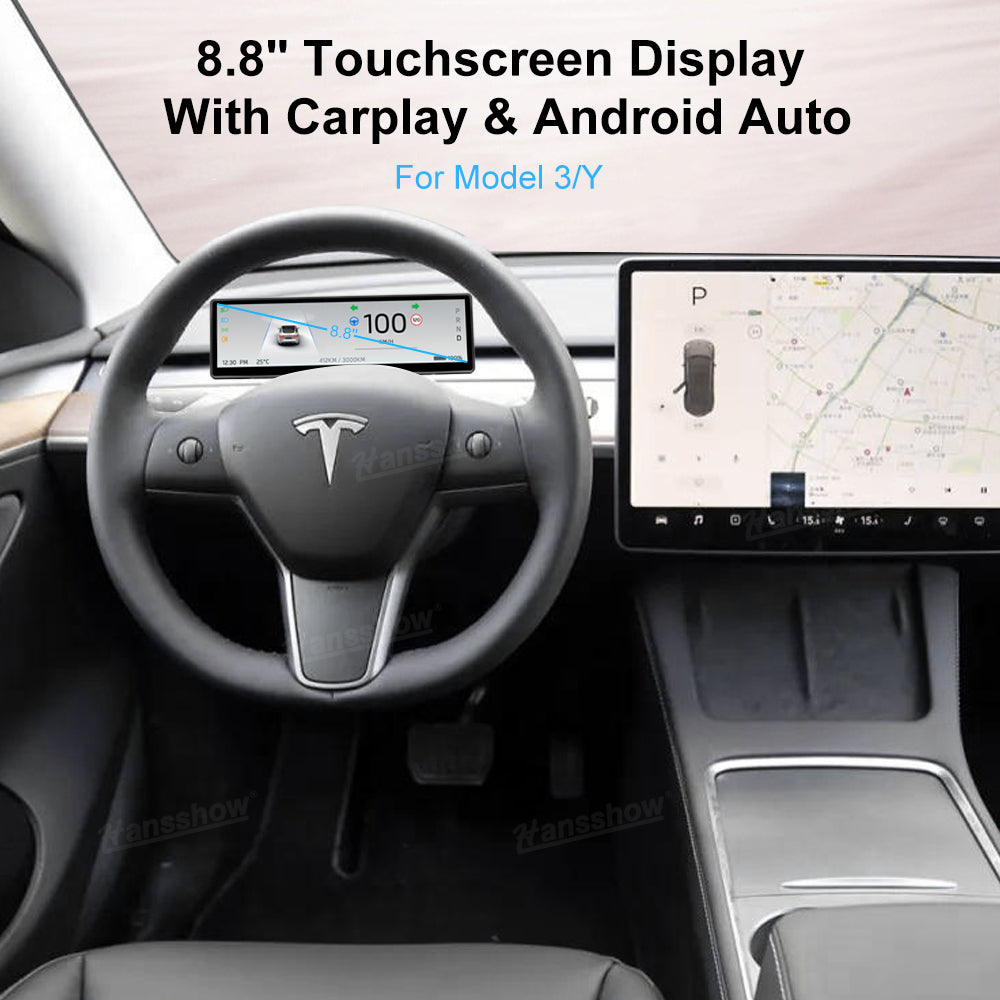 Hansshow Model 3/Y 8.8-Inch F888 Touch Screen Instrument Cluster Dashboard Display