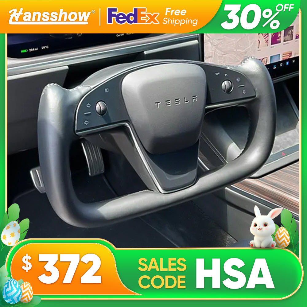 Hansshow 2021+ Model X/S Round Steering Wheel - Nappa Leather