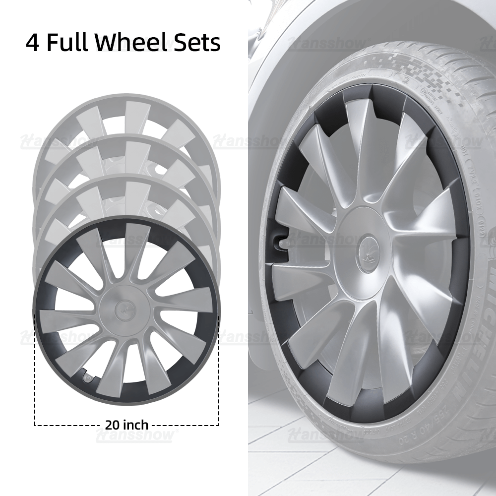 Hansshow 2019+ Model Y Wheel Rim Full Coverage Protective Rings (Set of 4)