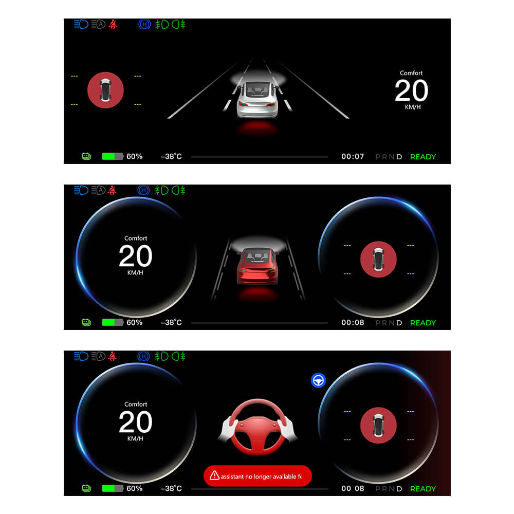 Tesla Model 3/Y 8.9" Integrated Dashboard Display Screen Digital Instrument Cluster With Camera FY9-C
