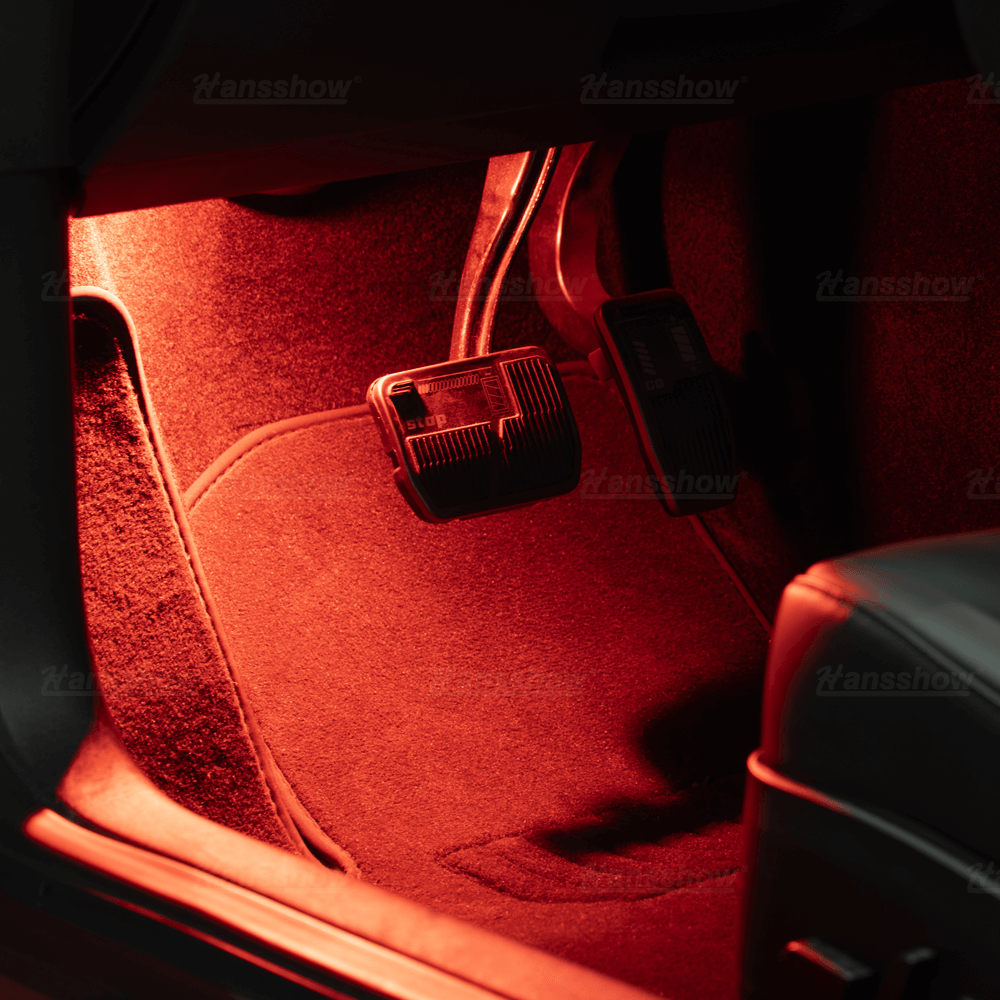 Hansshow Premium-Fußraumbeleuchtung mit Metallgehäuse – perfekt angepasstes Beleuchtungs-Upgrade für Modell 3/Y/S/X