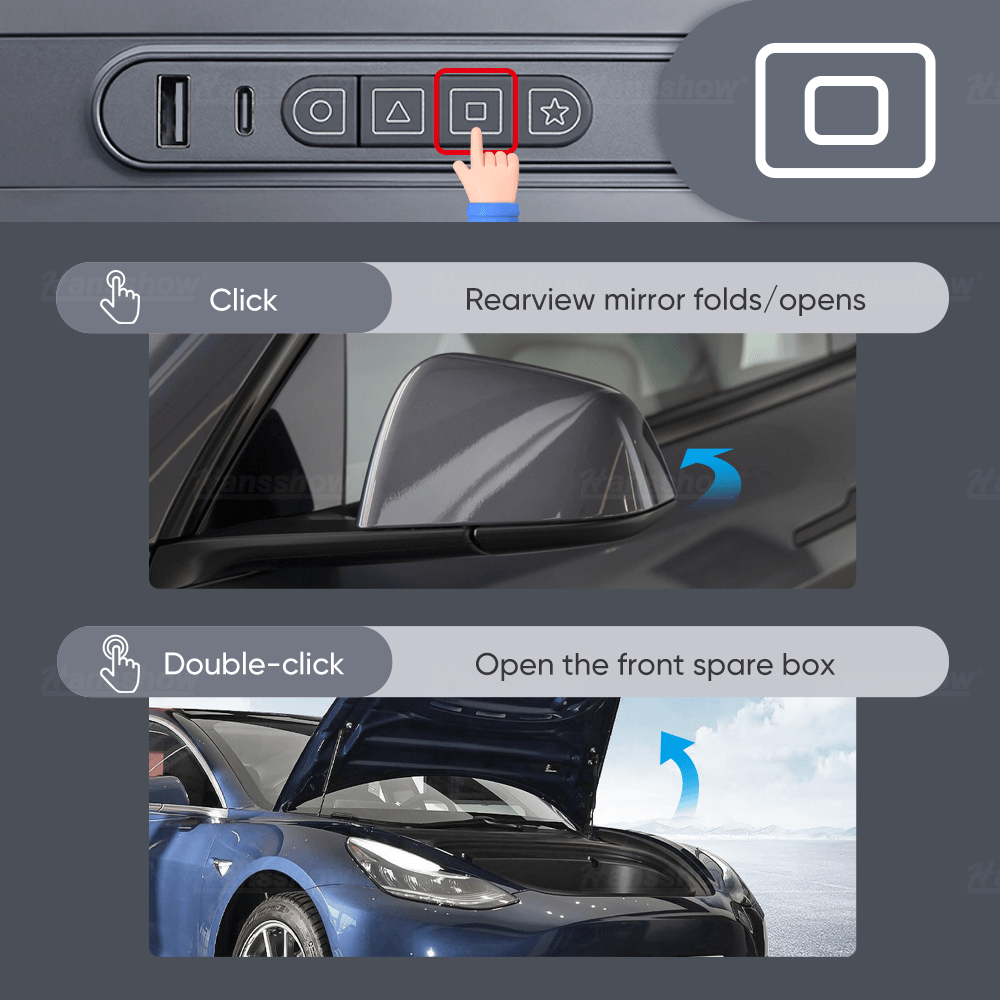 Hansshow 2021 Model 3/Y Smart Control Expansion Dock: Enhanced Interior Functionality