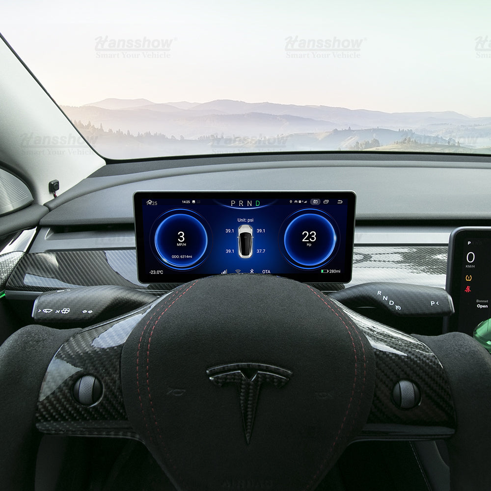 Android 4G 10,25-tommer Tesla Model 3 Y Instrument Cluster Heads Display Hansshow