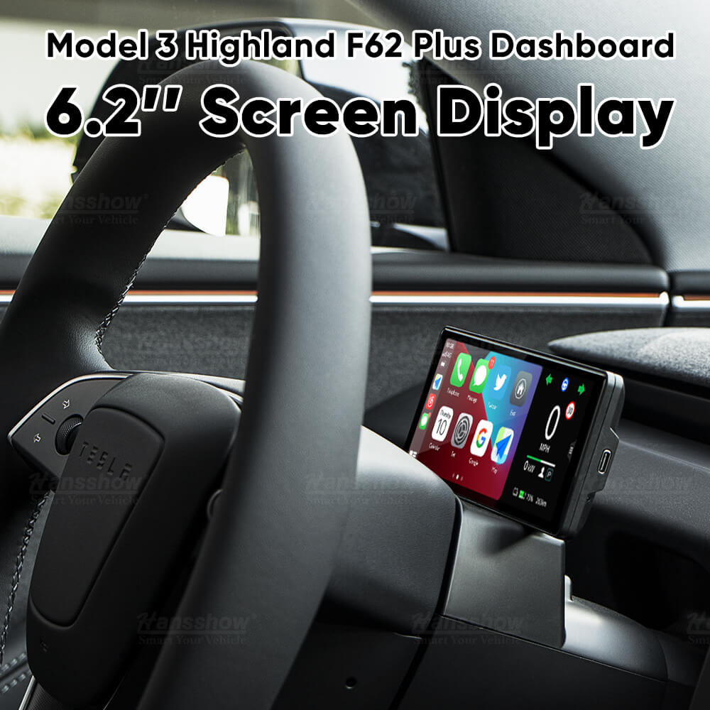 Hansshow F62 Plus Tesla Model 3 Highland 6,2-tommers Linux System Dashboard Screen