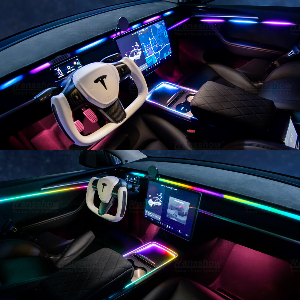 2021+ Modell 3/Y Ultra RGB 64-Farben-Umgebungsbeleuchtungssystem | Hansshow