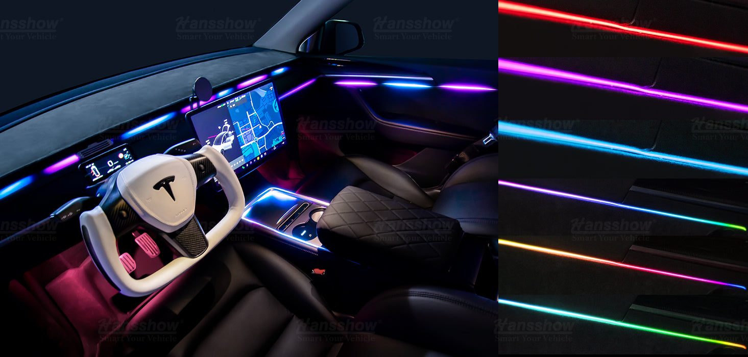Tesla Model 3 LED Ambient Light Mittelkonsole RGB - DIY Einbau im