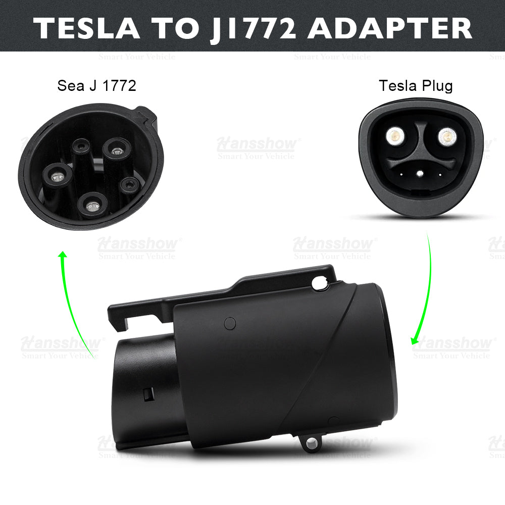 Hansshow Tesla to J1772 Charging Adapter, Max 80A & 250V (For J1772 EVs Only)