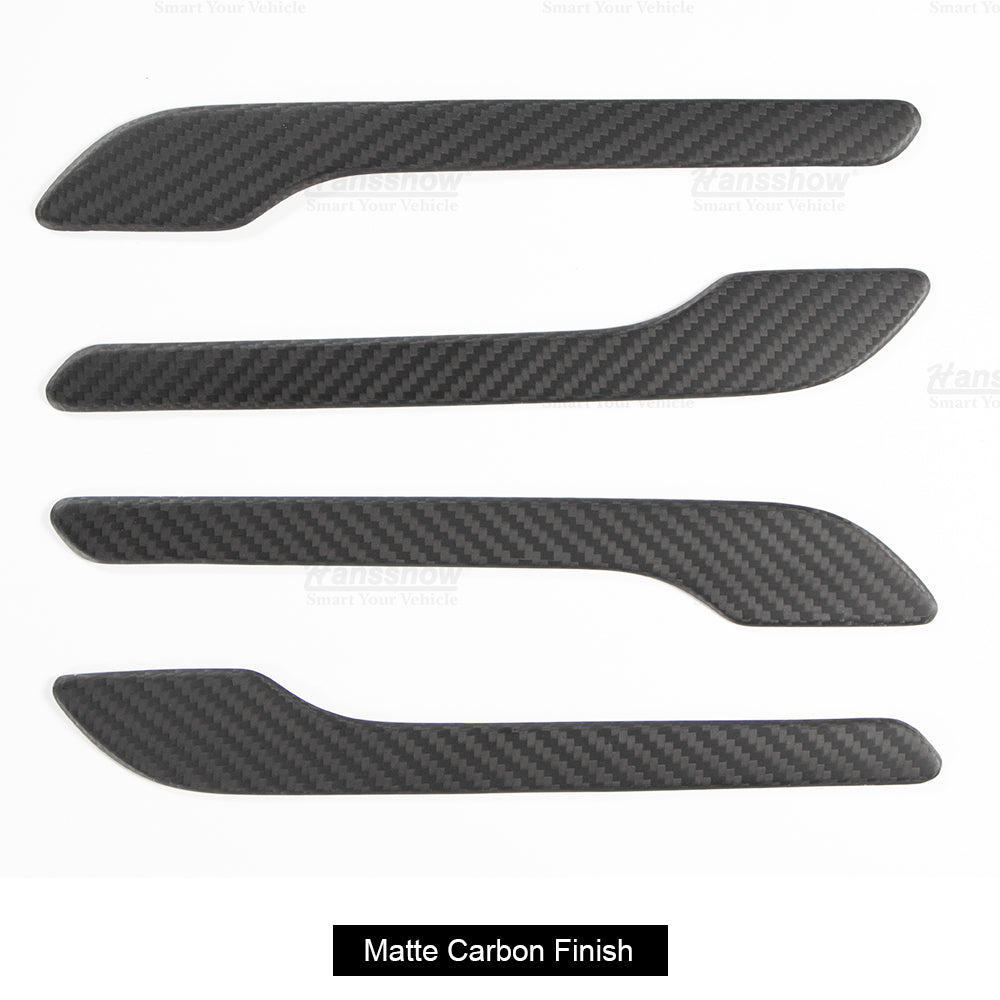 4PCS Genuine Carbon Fiber Door Handle Protection Covers for Tesla Model Y  2020-2023 (Matte)