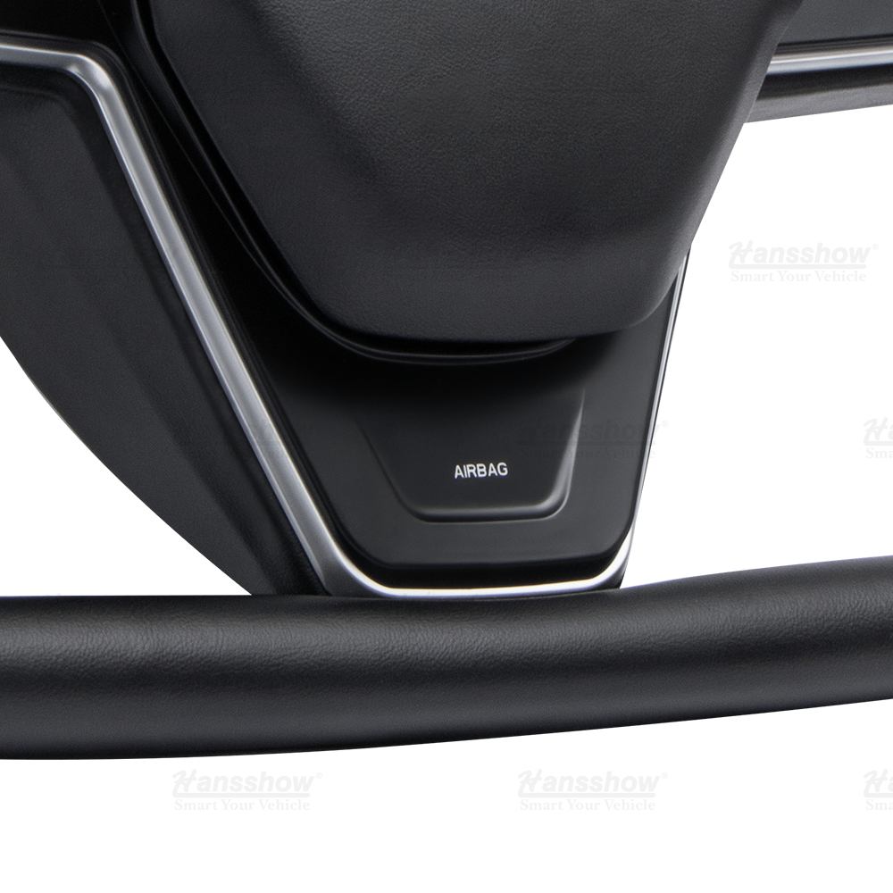 Hansshow Model 3/Y Nappa Black Leather Yoke Steering Wheel For Tesla (Inspired by Model X/S Yoke)