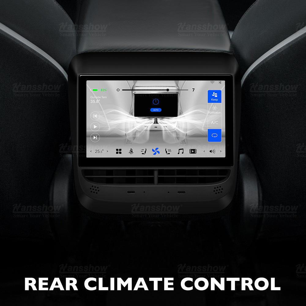 Hansshow – écran tactile de divertissement et de climatisation arrière, pour Tesla modèle 3/Y 2017 – 2023