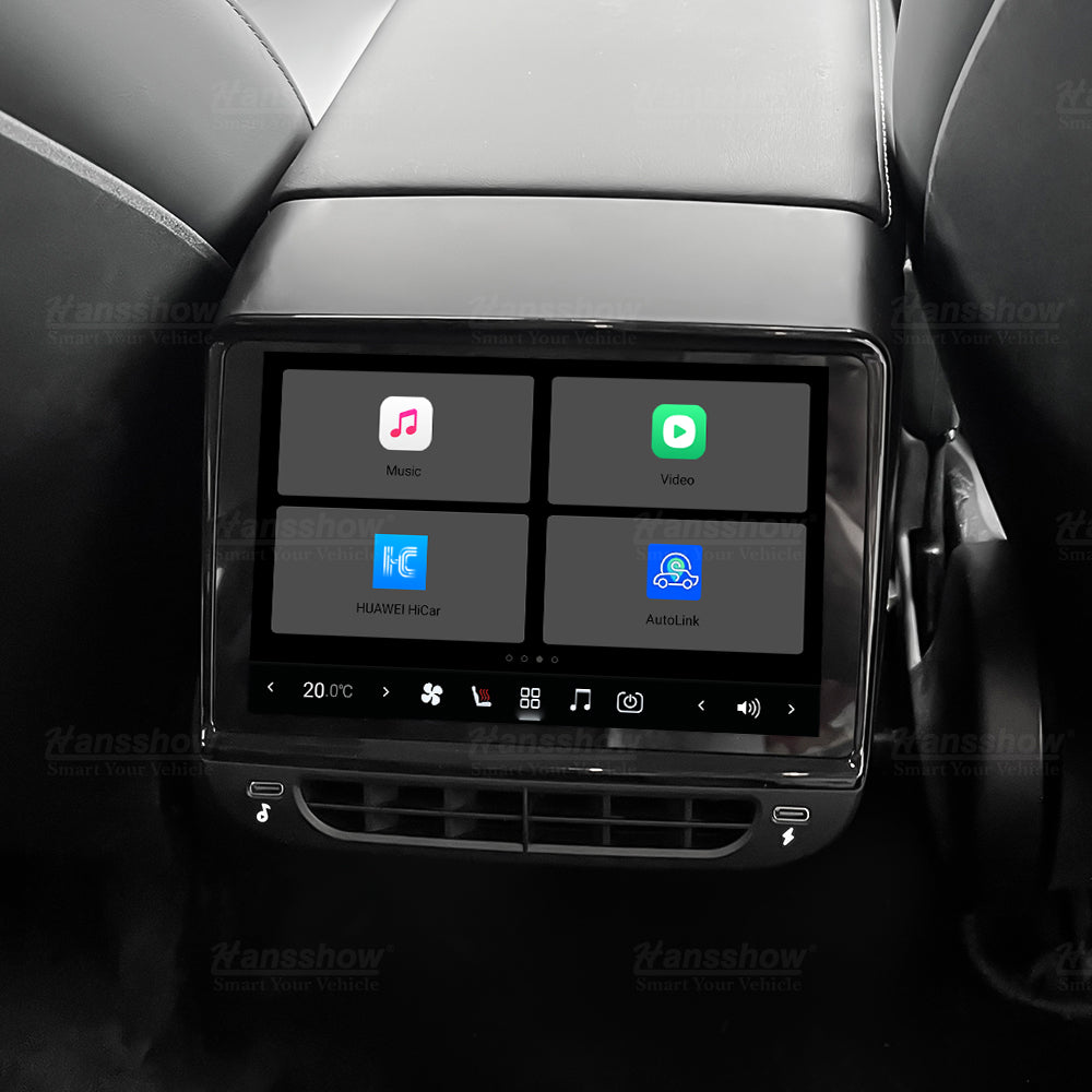 Hansshow Model 3/Y H7 Plus Pantalla táctil trasera Carplay Pantalla automática (sistema Android 13)