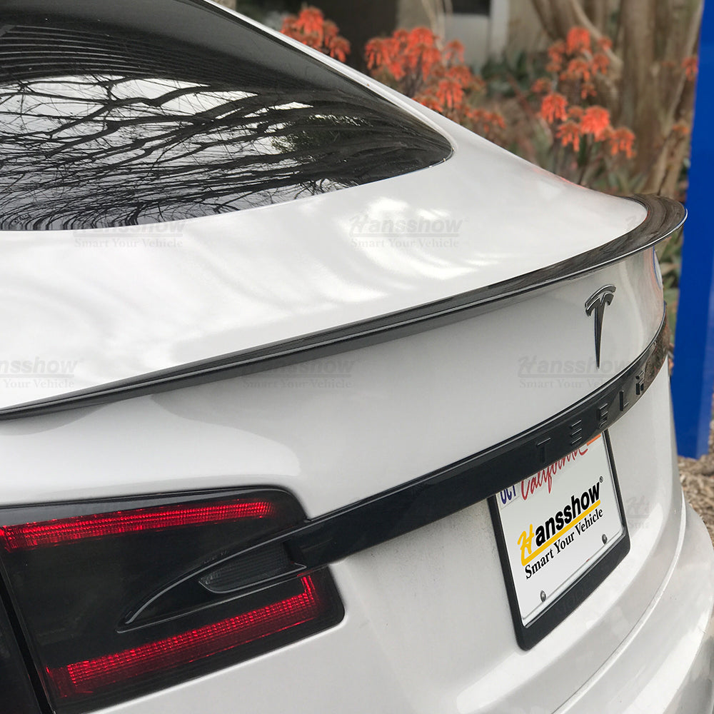 모델 S 실제 탄소 섬유 후방 트렁크 립 스포일러