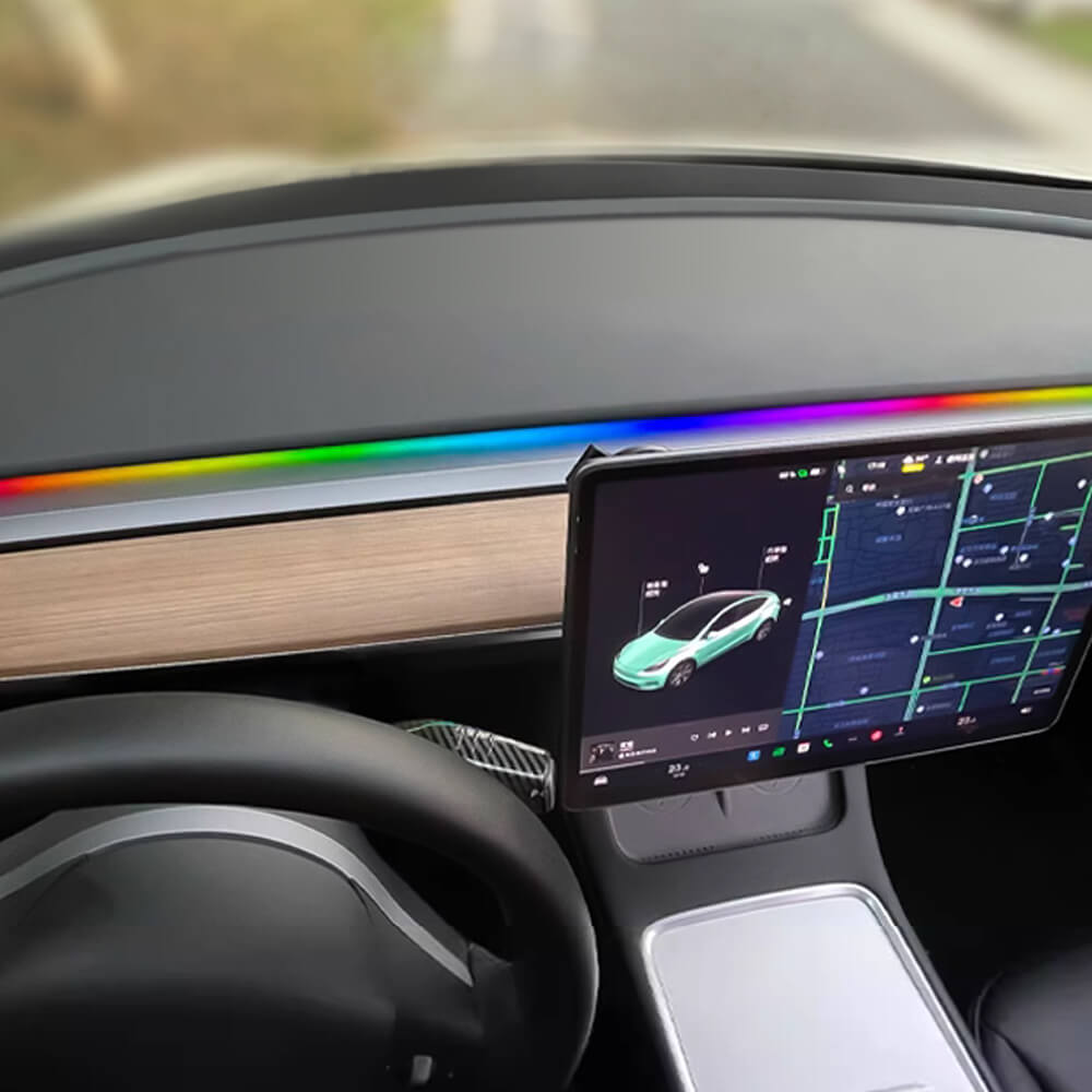 Hansshow einfache RGB-Lichtleisten für Lüftungsschlitze für (19+) Tesla Model 3/Y