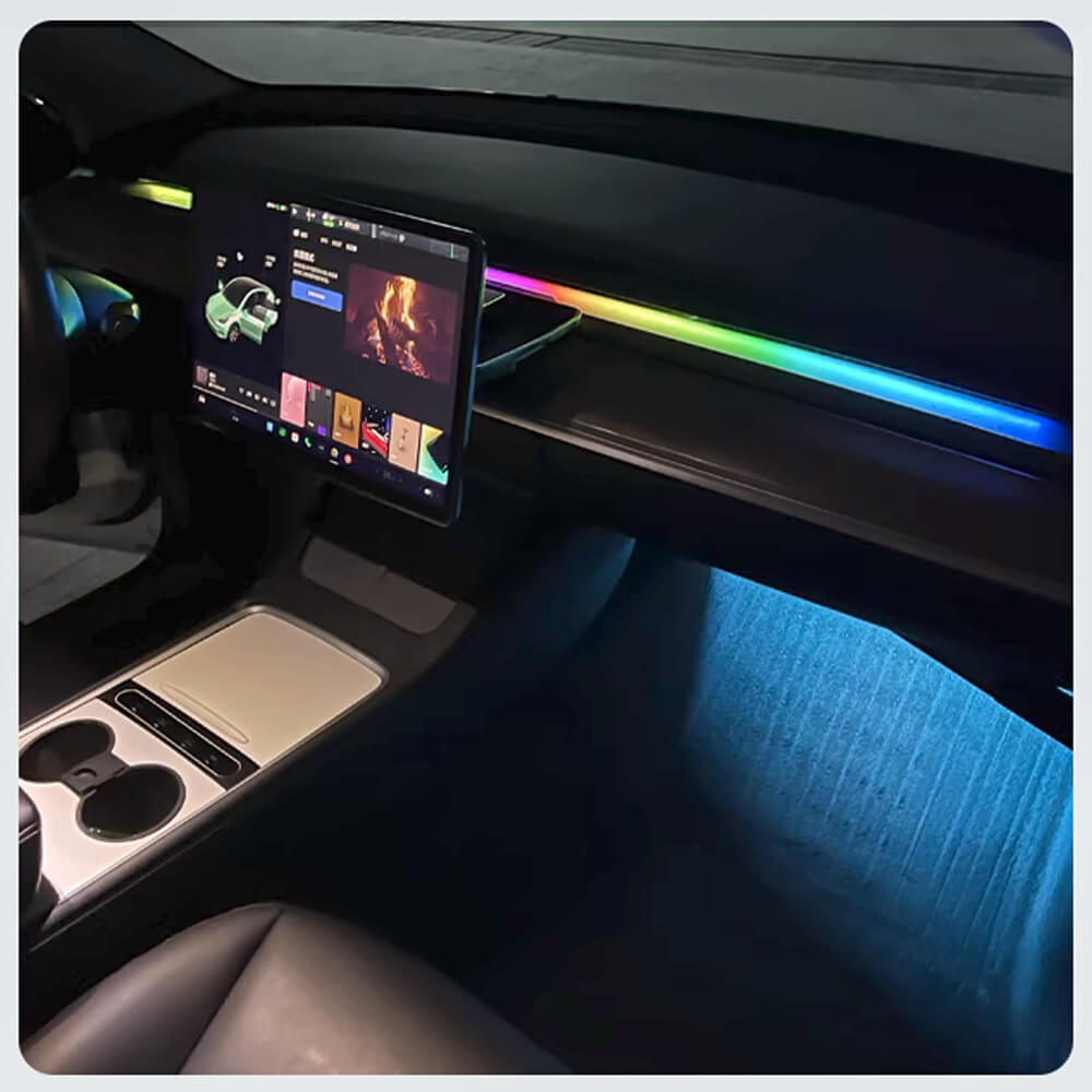 Hansshow einfache RGB-Lichtleisten für Lüftungsschlitze für (19+) Tesla Model 3/Y