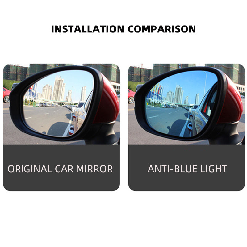 Anti-blue light wide angle side mirror glass