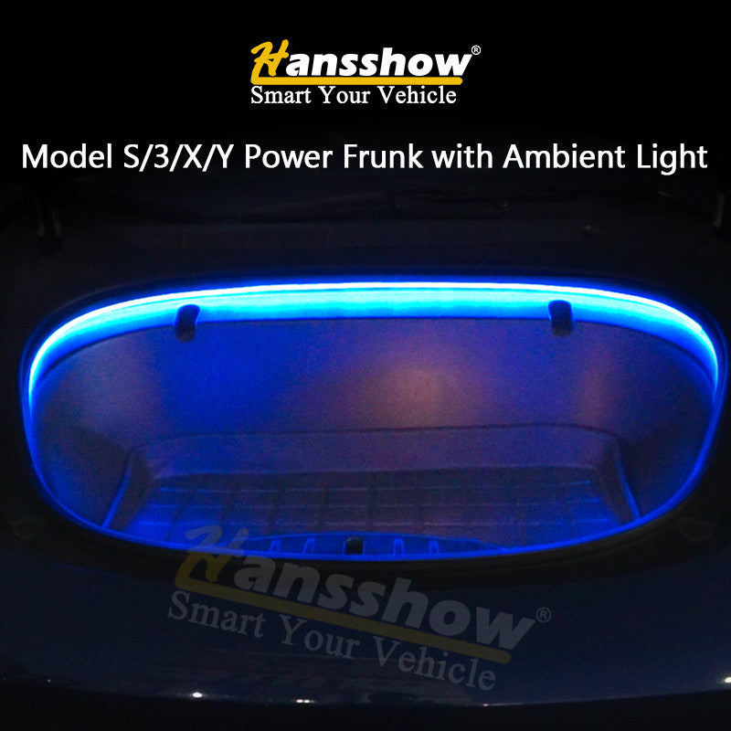 Model S/3/X/Y Power frunk with blue ambient light