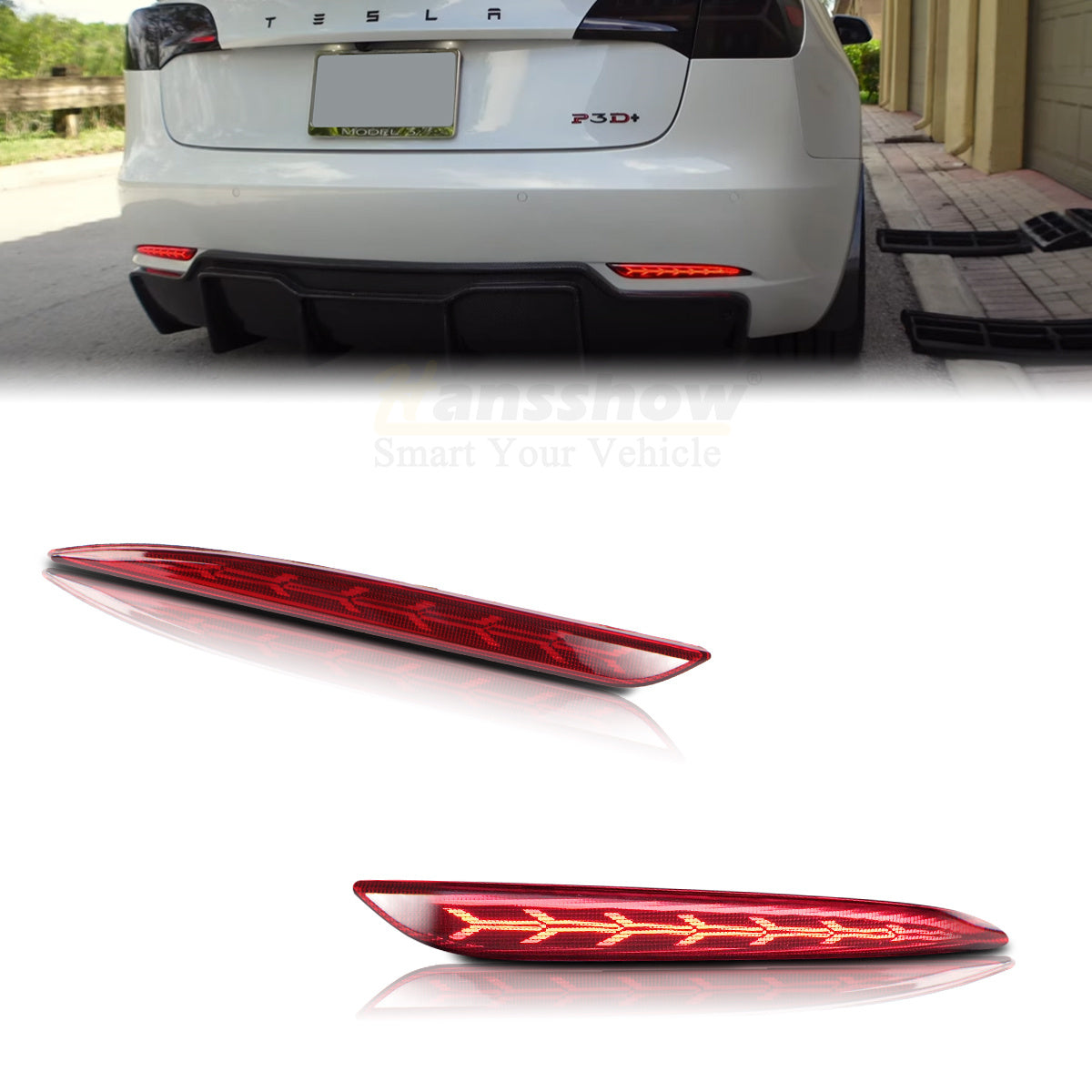 Model 3 rear bumper reflector light