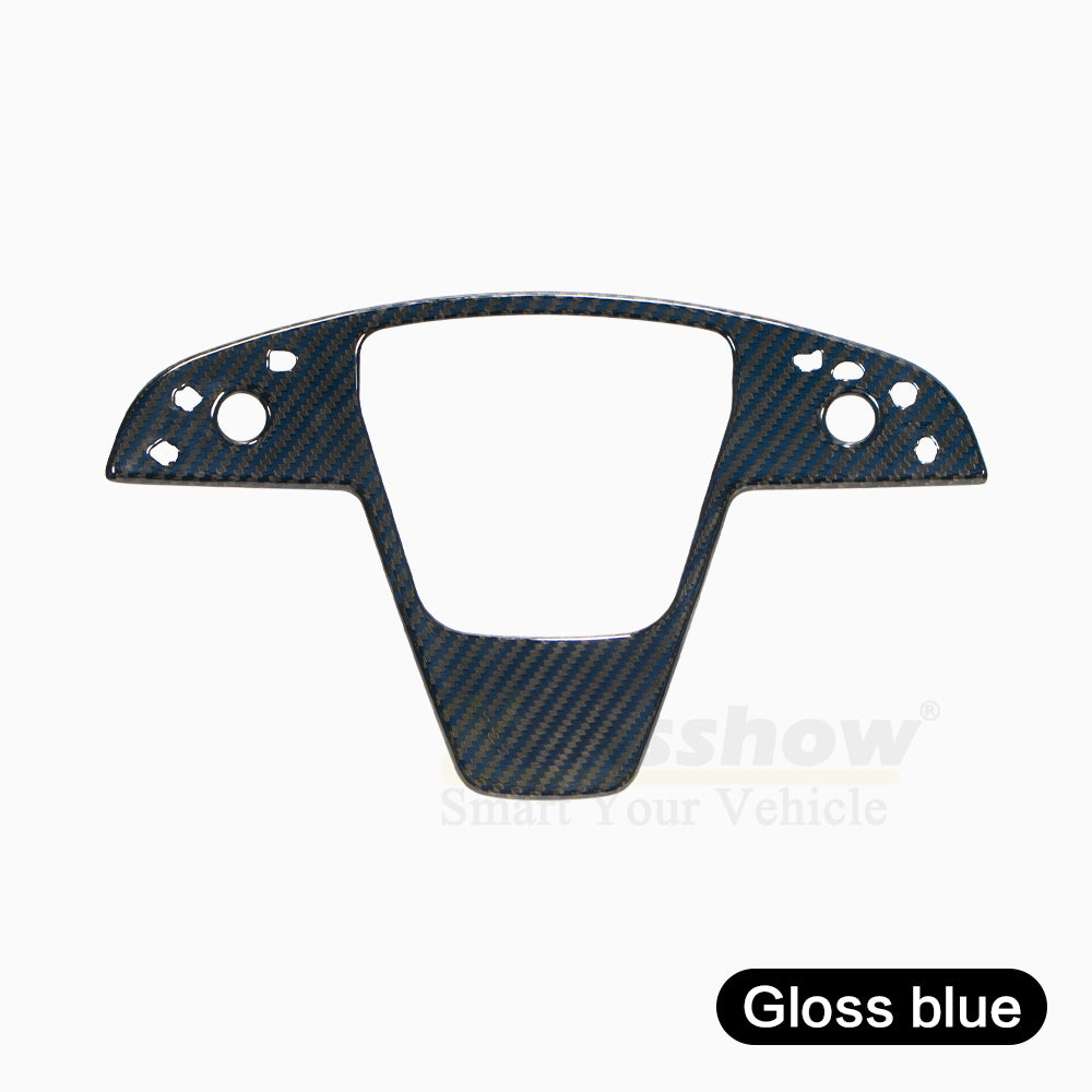 Gloss blue Model S and Model X Carbon Fiber Middle Trim Panel
