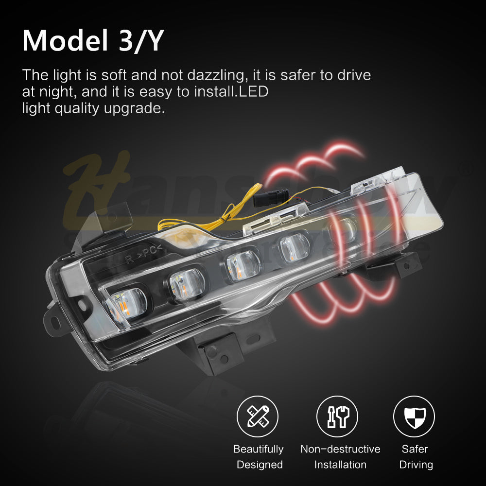 Model 3/Y Front Fog Light LED Sequential Turn Signal