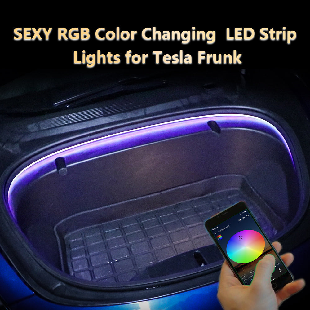 Brightness RGB Color Charging LED Strip Lights for tesla frunk
