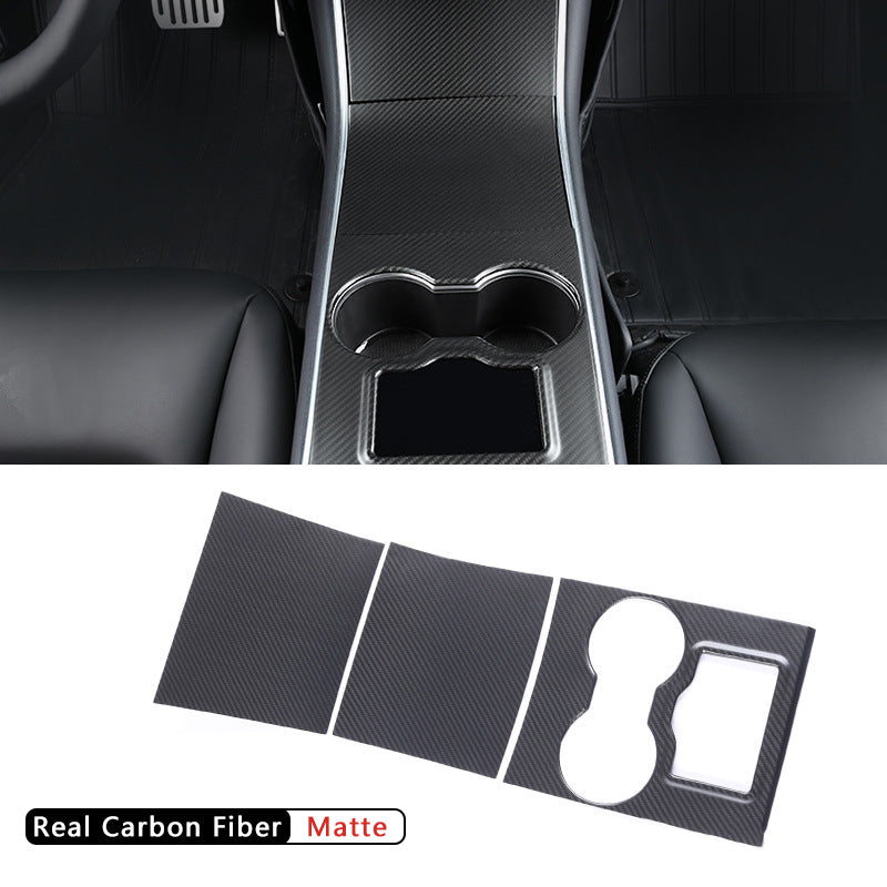 Matte real carbon fiber Center Console Trim Panel Cover