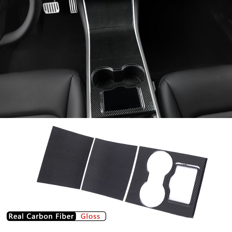 gloss real carbon fiber cernter console