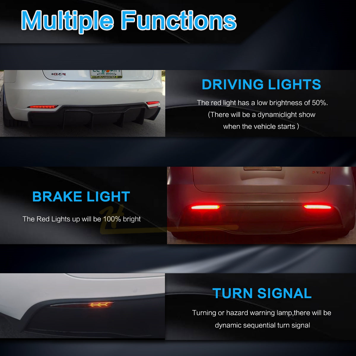 Mutiple functions for bumper tail light