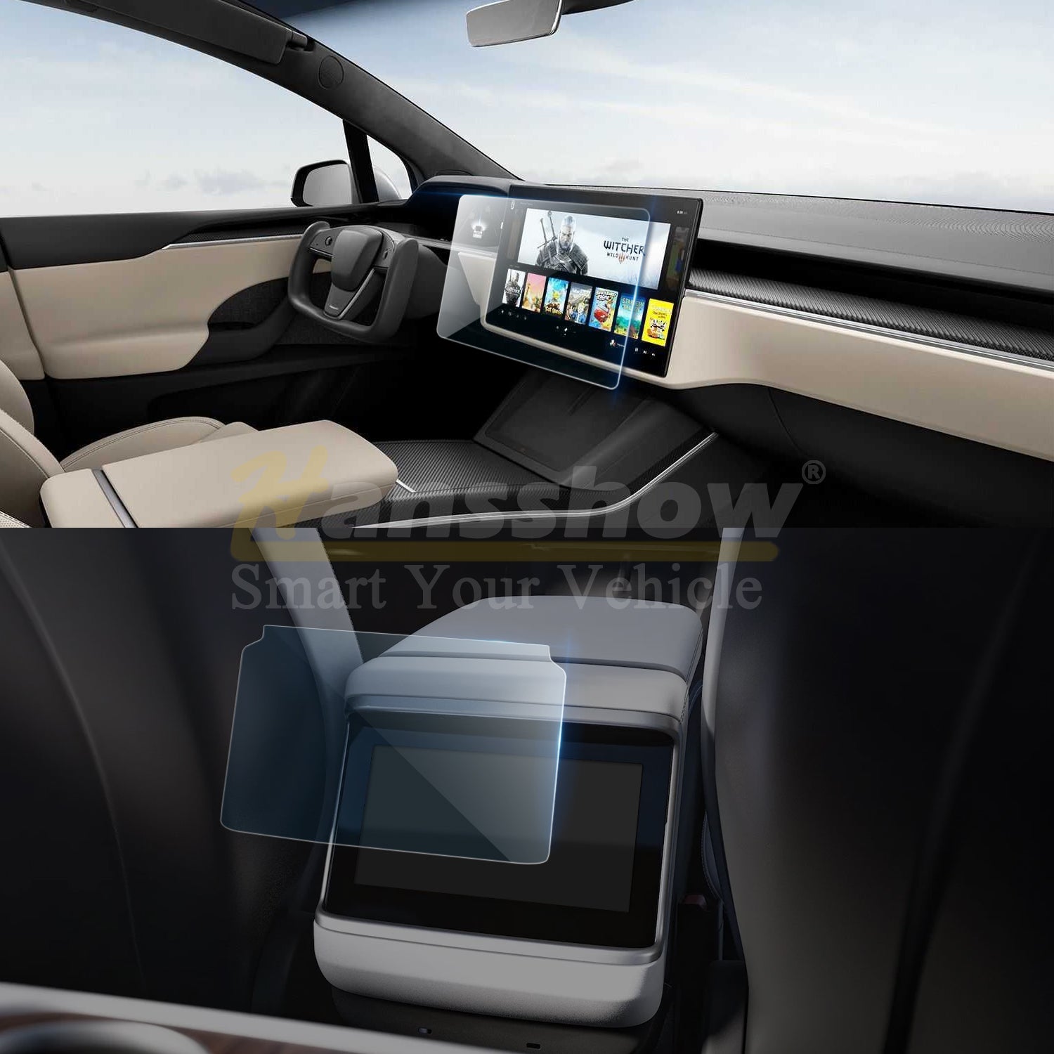 Model X rear seat touch screen Tempered Glass Screen Protector