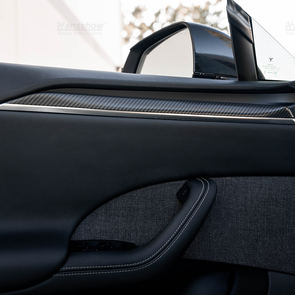 2022 Modell S innvendig karbonfiberdører og strekkantsett (7 stk/sett)