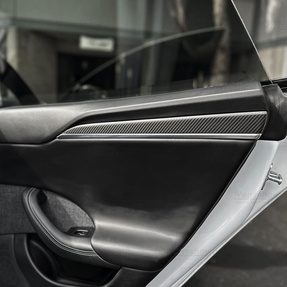 Kit de puertas interiores de fibra de carbono y molduras del tablero del Model S 2022+ (7 piezas / juego)