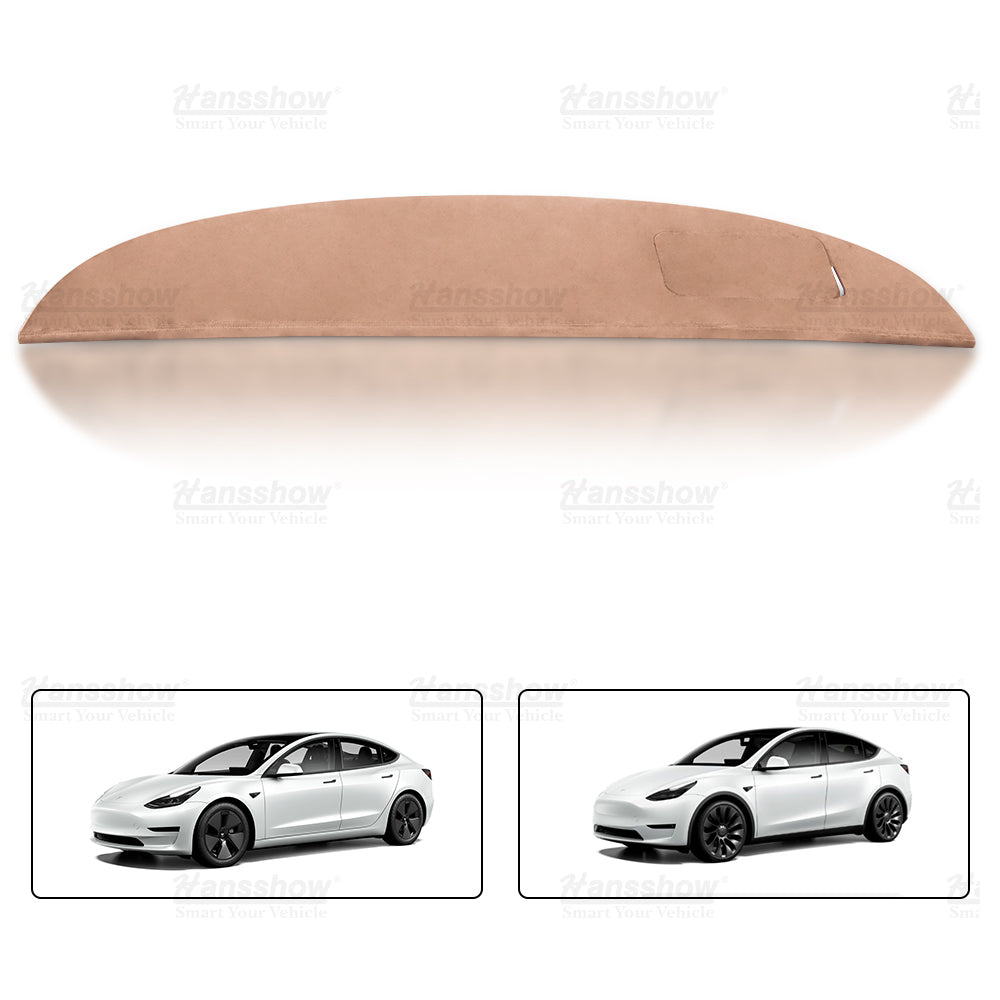 Housse de tapis de tableau de bord Tesla Model Y/3 avec cuir Alcantara