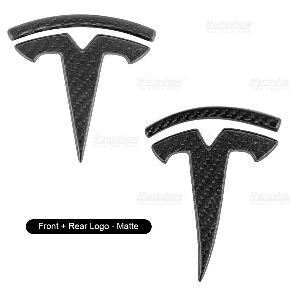 Logo Tesla en fibre de carbone véritable pour modèle 3/Y