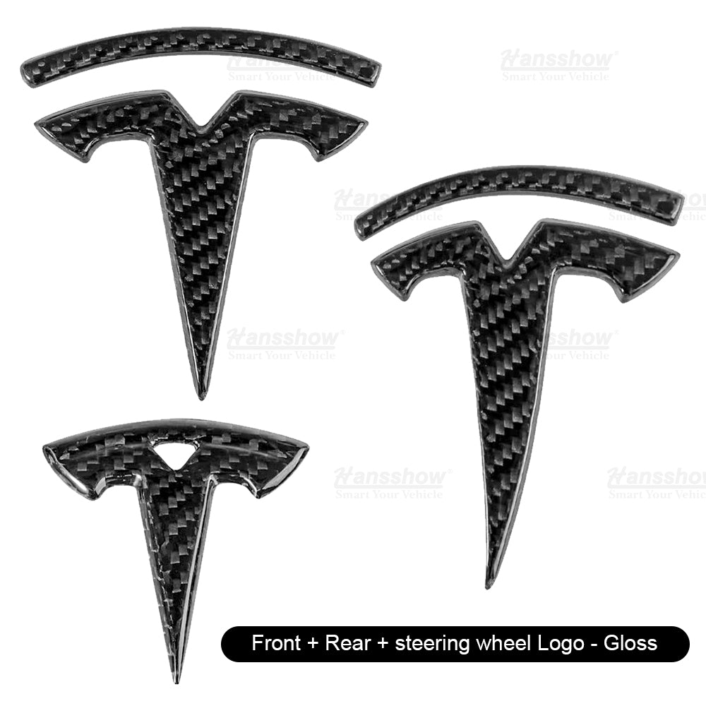 Tesla-Logo aus echter Kohlefaser für Modell 3/Y
