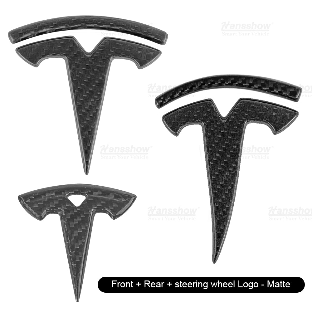 Tesla-Logo aus echter Kohlefaser für Modell 3/Y