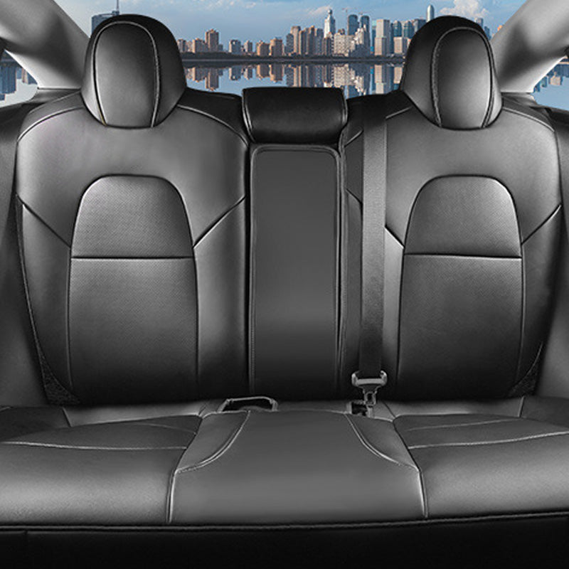 Black PU leather rear seat cover