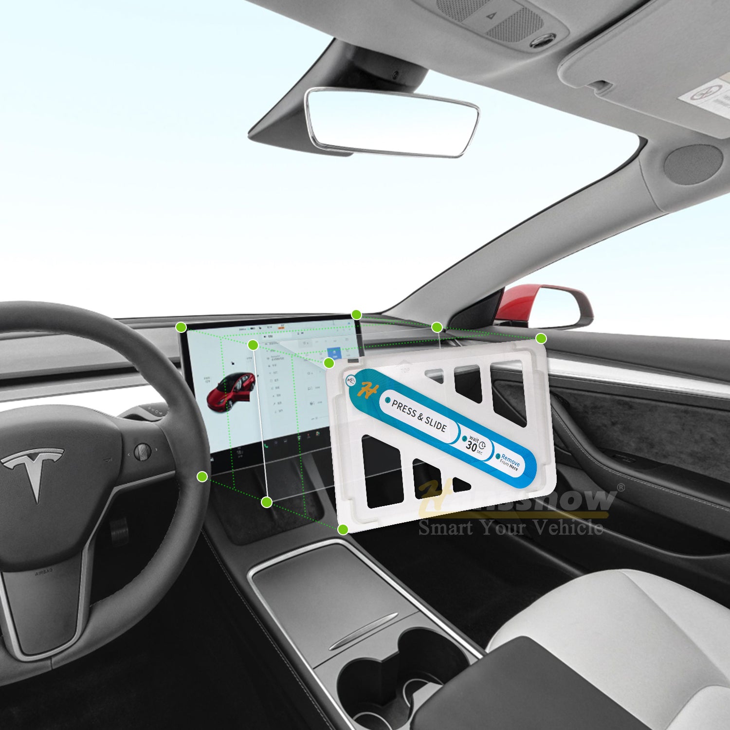 Mattweißes Tesla-Innenraum-Upgrade-Kit für Model 3/Y – TESLAUNCH