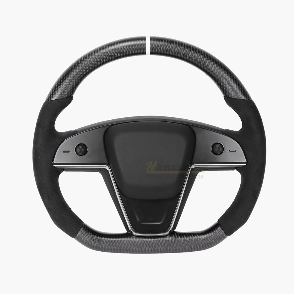 Yoke Steering Wheel, Ergonomic Grip Car Steering Wheel for Model Y 2021 To  2024 (black)