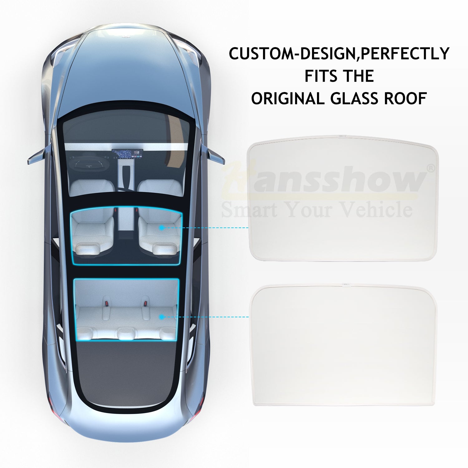Model 3/Y Glass Roof Sunshades Hansshow