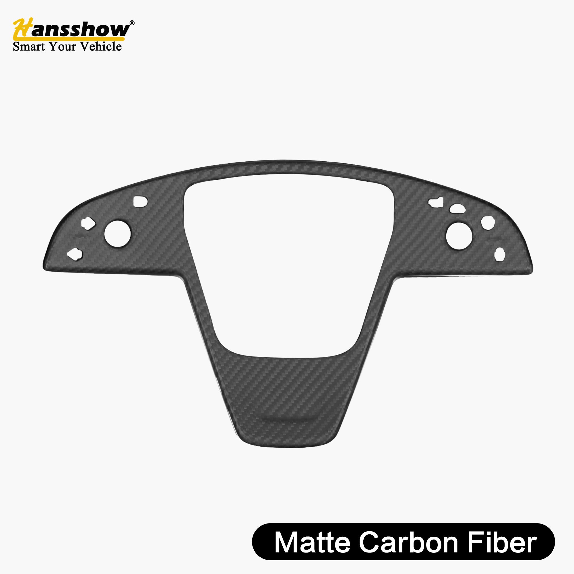 Matte Carbon Fiber Yoke Steering Wheel Middle Trim Panel
